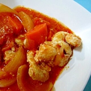 超簡単★塩麹で柔らか★鶏肉のトマト煮込み